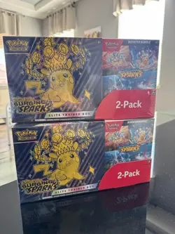 Pokemon Surging Sparks ETB & Booster Bundle Costco 2-Pack. Factory Sealed 🔥 - Image 1