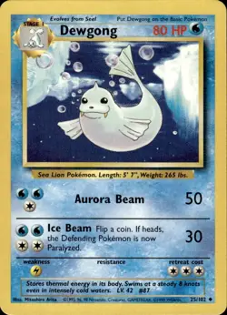 1999 Pokemon TCG Dewgong Base Set Unlimited 25/102 Near Mint ConditionBC - Image 1