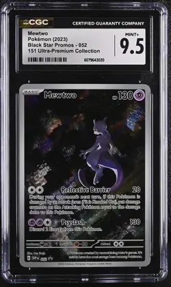 2023 POKEMON SVP EN-SV BLACK STAR PROMO 151 ULTRA-PREMIUM #052 MEWTWO CGC 9.5 - Image 1