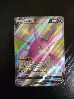 Pokemon TCG Crobat V SWSH Black Star Promos SWSH098 Holo Promo NM - Image 1