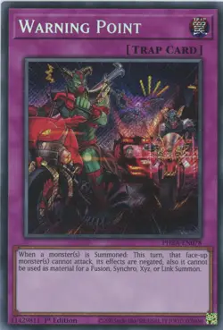 Yugioh Warning Point PHRA-EN078 Secret Rare 1st Edition NM - Image 1