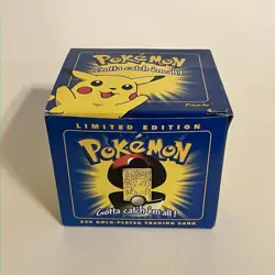 Pokemon Burger King 23k Gold Plated Trading Card PIKACHU Sealed In blue Box - Image 2