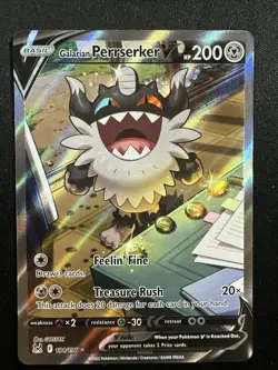 Galarian Perrserker V 184/196 Lost Origin Alternate Art Pokemon Card English - Image 1