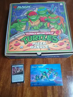 NYCC 2025 Magic The Gathering Unbreakable Formation TMNT Promo Card + Pizza Box - Image 1