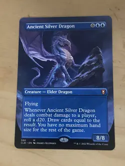 Ancient Silver Dragon BORDERLESS NM Commander Legends: Battle for Baldur's Gate - Image 1