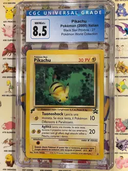 Pikachu ~ Italian Pokemon World Collection ~ Black Star Promos ~ #27 ~ CGC 8.5 - Image 1