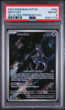 2023 Pokemon Mewtwo #052 Ultra-Premium Collection PSA 8 NM-MT - Image 1