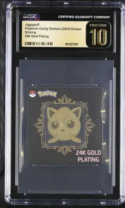 2023 24k Gold Plated Jigglypuff Korean Popping Candy Sticker CGC Pristine 10 - Image 1