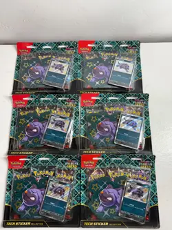 LOT OF 6 Pokemon Paldean Fates Tech Sticker Collection 3 Pack blister NEW SEALED - Image 1