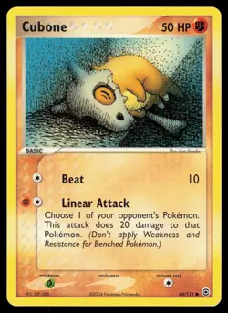 Cubone 60/112 Common Pokemon FireRed & LeafGreen MP - Image 1