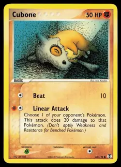 Cubone 60/112 Common Pokemon FireRed & LeafGreen MP - Image 1