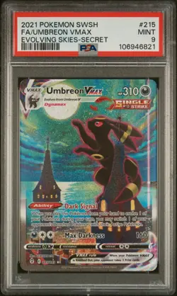 2021 POKEMON SWORD & SHIELD EVOLVING SKIES SECRET FULL ART/UMBREON VMAX PSA 9 - Image 1