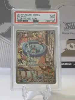 2024 POKEMON SCR EN-STELLAR CROWN ILLUSTRATION RARE #148 SQUIRTLE PSA 9 - Image 1