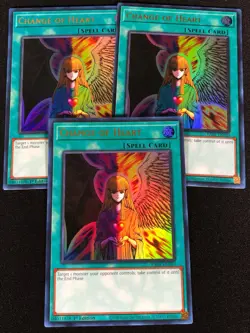 Yugioh Change of Heart RA01-EN050 1st Ultra x3 (NM) - Image 1
