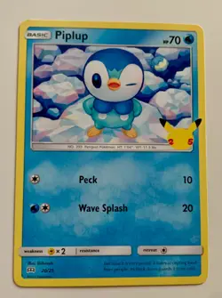 Pokemon Card Piplup 20/25 Non-Holo Mcdonalds 25th Anniversary Promo - Image 1