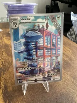 Pokemon TCG Steelix Paradox Rift Holo Card 208/182 Illustration Rare, Near Mint - Image 1