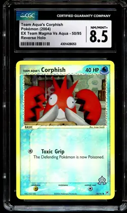 CGC 8.5 NM-MINT+ Team Aqua's Corphish 50/95 REVERSE HOLO Pokemon Card 053 - Image 2
