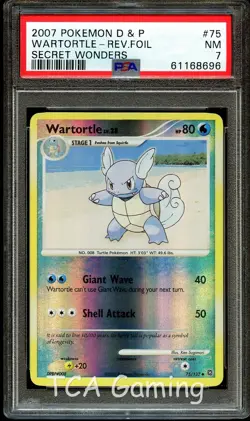 PSA 7 NEAR MINT Wartortle 75/132 Secret Wonders REVERSE HOLO Pokemon Card 696 - Image 1