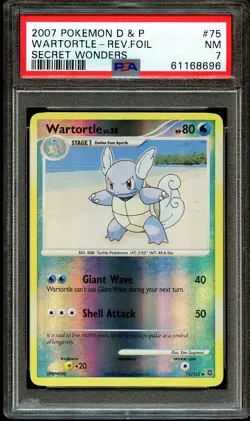 PSA 7 NEAR MINT Wartortle 75/132 Secret Wonders REVERSE HOLO Pokemon Card 696 - Image 2