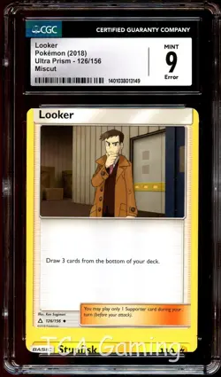 CGC 9 MINT Looker 126/156 ERROR MISCUT Ultra Prism Pokemon Card 149 - Image 1