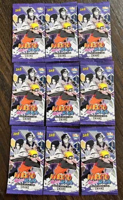 9- Naruto CCG Trading Card Sealed Booster Packs - Purple - Image 1