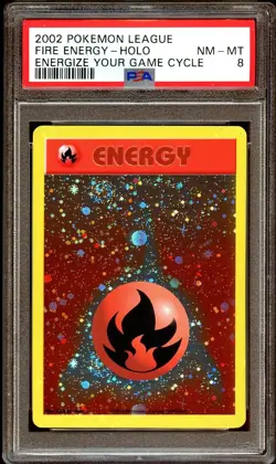 PSA 8 NM-MINT Fire Energy REVERSE HOLO WOTC Black Star Promo Pokemon Card - Image 1