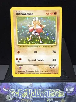 Pokemon Card Hitmonchan 7/102 Holo Rare Base Set 1999 WOTC Played - Image 1