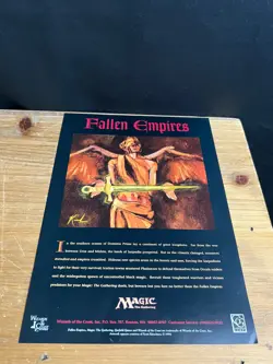 1995 VINTAGE 8X11 PRINT AD FOR MTG MAGIC THE GATHERING "FALLEN EMPIRES" TCG CCG - Image 1