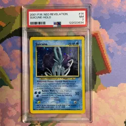 2001 Pokemon Suicune Holo Unlimited Neo Revelation 14/64 PSA 7 - Image 1