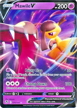 Pokemon TCG Mawile V 070/195 Silver Tempest Full Art Ultra Rare Holo - Image 1