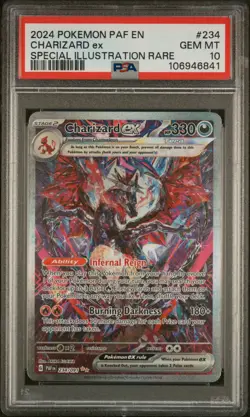 2024 POKEMON PAF EN-PALDEAN FATES SPECIAL ILLUSTRATION RARE CHARIZARD EX PSA 10 - Image 1