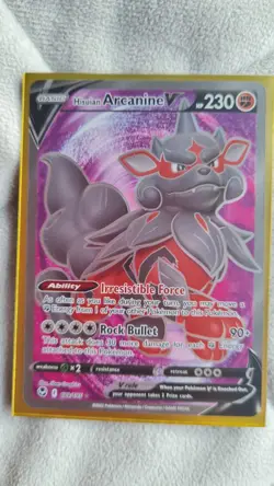 Pokemon TCG Ultra Rare Hisuian Arcanine v Card 179/195 - Image 1