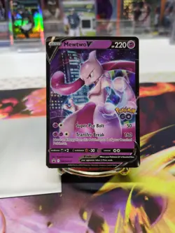 Mewtwo V SWSH223 Promo Card Holo Pokemon GO - Image 1