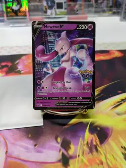 Mewtwo V SWSH223 Promo Card Holo Pokemon GO - Image 2