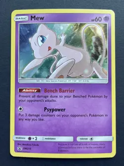 Pokemon Card MEW SM215 Rare Black Star Promo - NM/M - Image 1