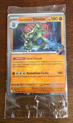 Pokemon Center Stamped Team Rockets Tyranitar Promo Card 096/182 Sealed - Image 1