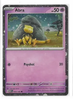 Abra 063/165 Cosmos Holo Scarlet & Violet 151 Pokemon Card NM - Image 1