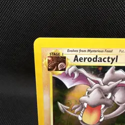 1st Edition Aerodactyl 1/62 PRERELEASE Brown Stamp Fossil Holo 1999 Pokemon Card - Image 3