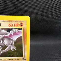 1st Edition Aerodactyl 1/62 PRERELEASE Brown Stamp Fossil Holo 1999 Pokemon Card - Image 4