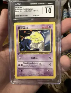 Pokemon Card - Drowzee 1st Edition Italian Base Set 49/102 Common CGC 10 - Image 1