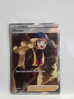 Pokemon Card Worker 195/195 Ultra Rare Silver Tempest Near Mint - Image 1