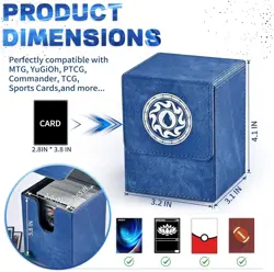 Card Deck Box for MTG, Magic Commander Deck Box Fits 200+ Cards without Sleeves - Image 2