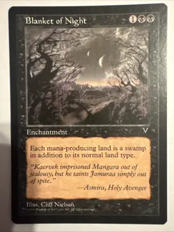 Magic the Gathering 1997 Visions Blanket of Night Card - Image 1