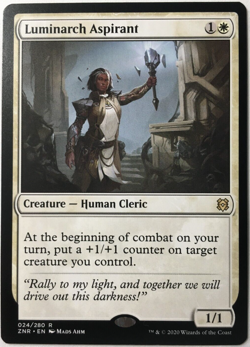 MTG LUMINARCH ASPIRANT 024/280 ZENDIKAR RISING RARE NEAR MINT - Image 1