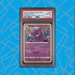 Pokemon Gengar Champion's Path Special Pin Holo Promo SWSH052 PSA 10 - SWIRL - Image 1