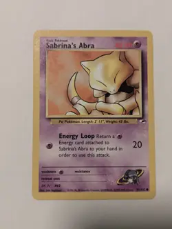 SABRINA’S ABRA Gym Heroes Set 91/132 Common Pokemon Card - NM/LP - Image 1