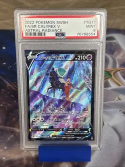 2022 Pokemon Sword & Shield Astral Radiance Full Art/Shadow Rider Calyrex V PSA9 - Image 1