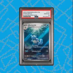 2023 POKEMON SV 151 - MEW EN #171/165 WARTORTLE ILLUSTRATION RARE PSA 10 - Image 1