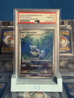 2023 POKEMON SV 151 - MEW EN #171/165 WARTORTLE ILLUSTRATION RARE PSA 10 - Image 3