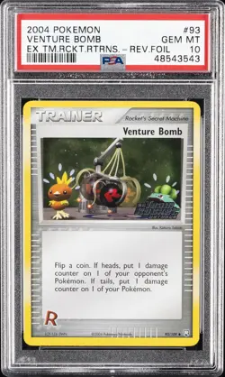 2004 POKEMON EX TEAM ROCKET RETURNS #93 VENTURE BOMB-REVERSE FOIL PSA 10 - Image 1